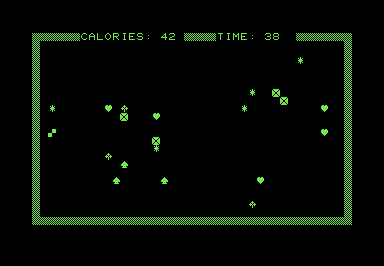Screenshot of a screen filled with various PETSCII characters representing bugs.