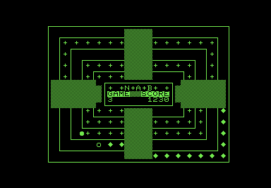 Screenshot of a PETSCII maze filled with crosses and diamonds.
