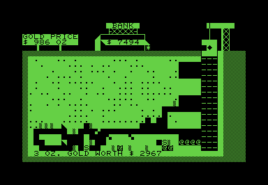 Screenshot of a PETSCII map of a the Miner playfield.