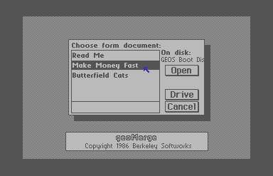 Screenshot of the geoMerge startup screen.