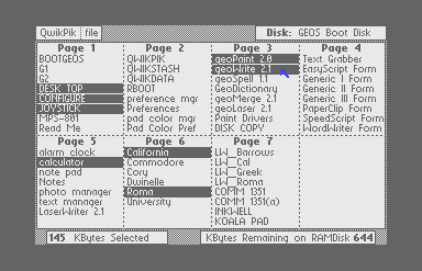 Screenshot of the QWIKPIK file selector interface.