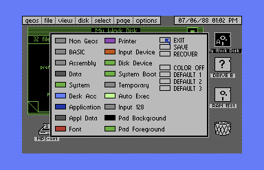 Screenshot of the preference manager with the mouse pointer positioned over an exit control.