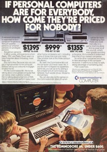 Magazine ad for Commodore 64 computer, comparing prices with other home computers of the era.