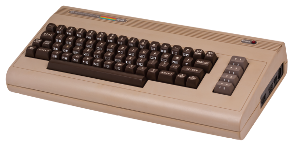 Brown 'breadbox' model of the Commodore 64 computer