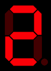 Seven-segment display of the digit '2'.