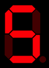 Seven-segment display of the digit '5'.