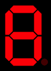 Seven-segment display of the digit '8'.