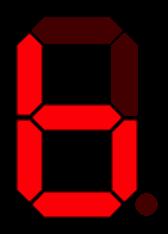 Seven-segment display of the digit 'b'.