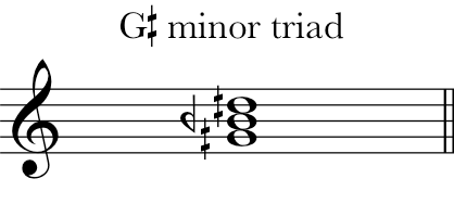 Minor triad with G-quarter-sharp as the root.