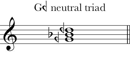 Minor triad with G-quarter-flat as the root.