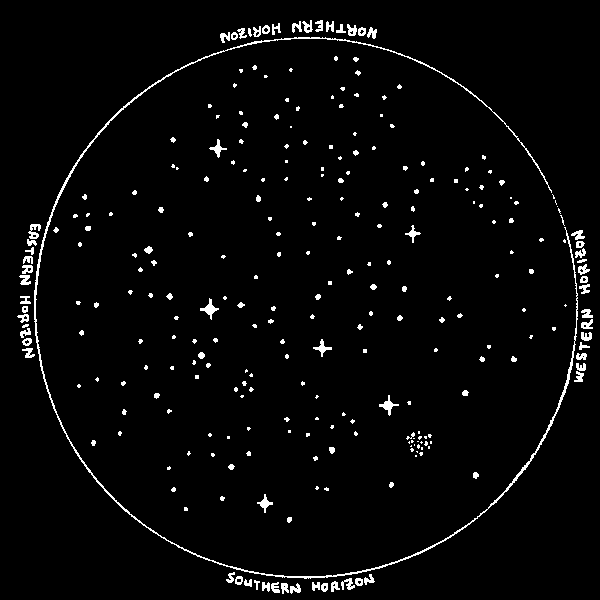 Star map of the winter night sky over the Covenant.